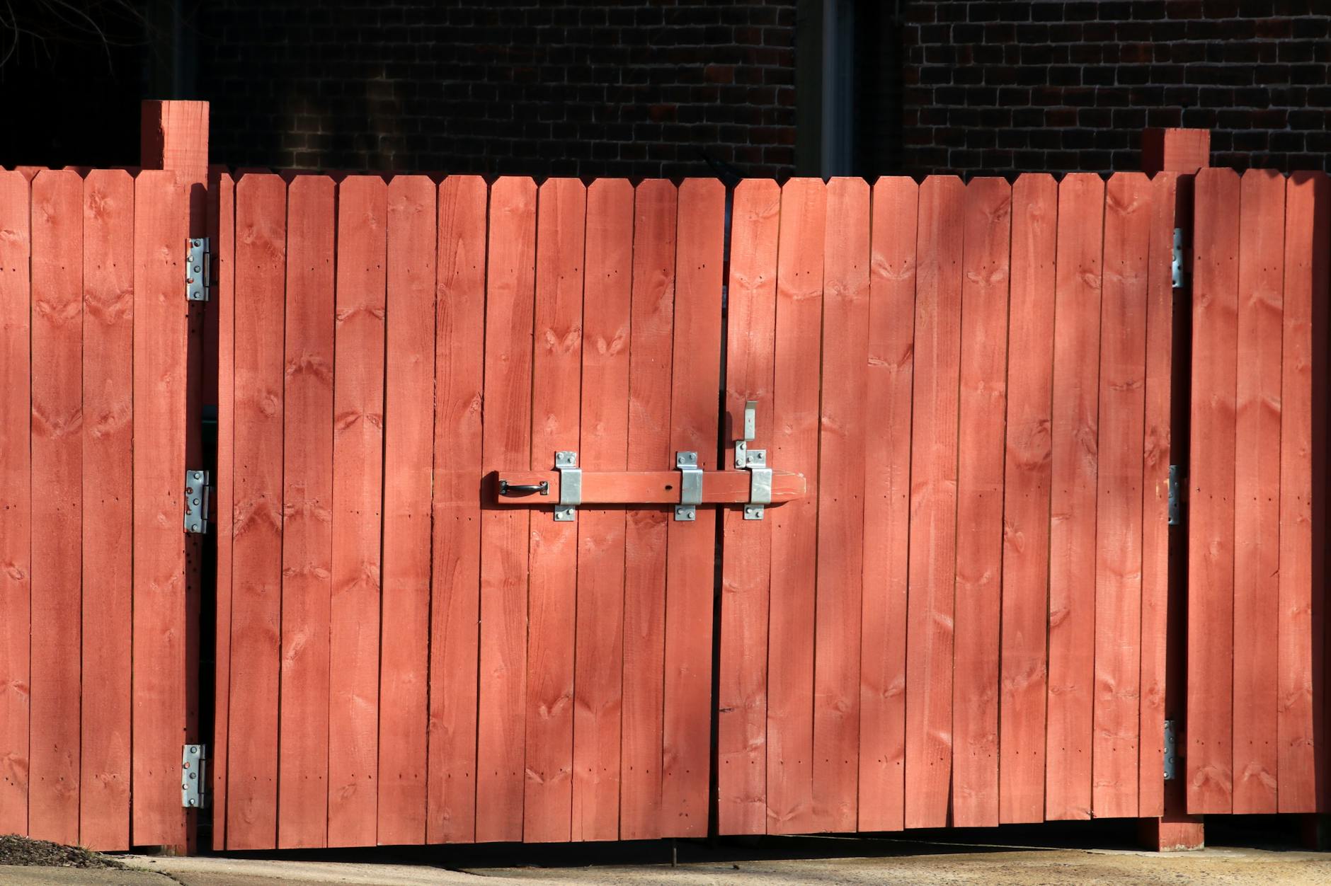 Detail of cedar fence boards and installation work
