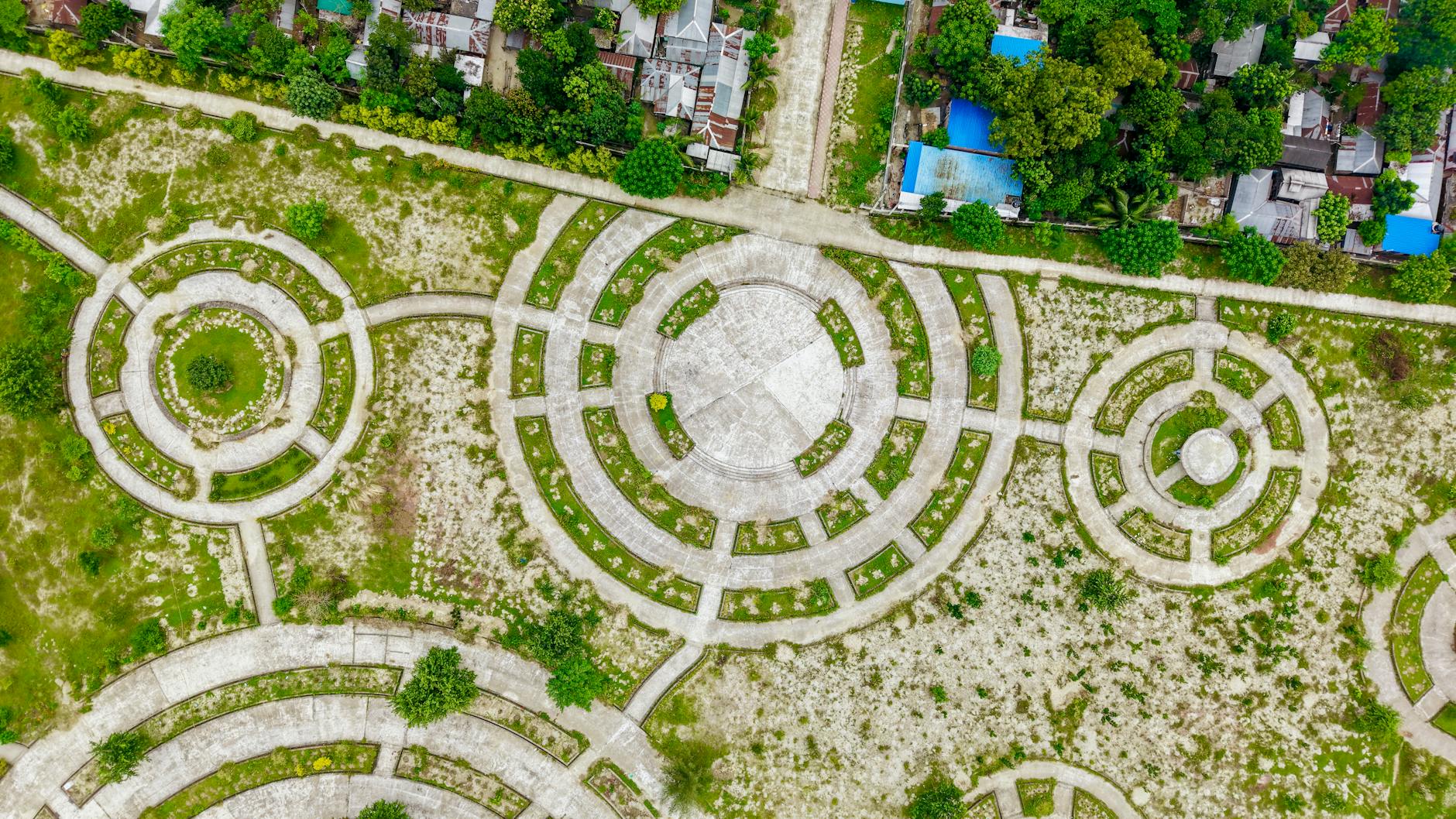 Landscape design plans and finished outdoor space